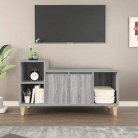 Berkfield Home TV Cabinet Grey Sonoma 100x35x55 cm Engineered Wood | Size: 100 x 35 x 55 cm