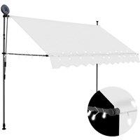 Berkfield Home Manual Retractable Awning with LED 300 cm Cream in Beige