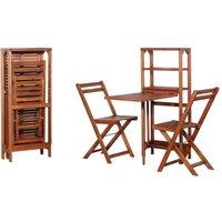 Berkfield Home 3 Piece Folding Bistro Set Solid Acacia Wood in Brown