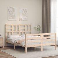 Berkfield Home Bed Frame with Headboard 120x200 cm Solid Wood in Brown