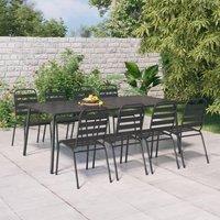 Berkfield Home Garden Table Anthracite 200x100x71 cm Steel in Black | Size: 200 x 100 x 71 cm