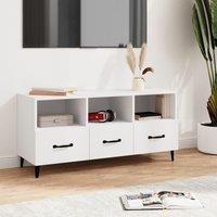 Berkfield Home TV Cabinet White 102x35x50 cm Engineered Wood | Size: 102 x 35 x 50 cm