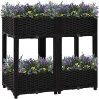 Berkfield Home Raised Bed 80x40x71 cm Polypropylene in Black | Size: 80 x 40 x 71 cm