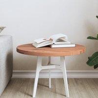 Berkfield Home Table Top 50x2.5 cm Round Solid Wood Beech in Brown | Size: 50x2.5 cm