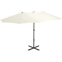 Berkfield Home Outdoor Parasol with Aluminium Pole 460x270 cm Sand in Beige