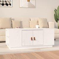 Berkfield Home Coffee Table White 100x50x41 cm Solid Wood Pine | Size: 100 x 50 x 41 cm
