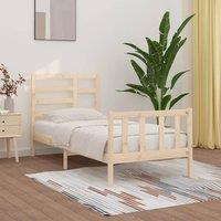 Berkfield Home Bed Frame Solid Wood Pine 90x200 cm in Brown