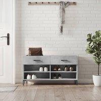 Berkfield Home Shoe Bench Concrete Grey 102x35x55 cm Engineered Wood | Size: 102 x 35 x 55 cm