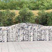 Berkfield Home Arched Gabion Baskets 5 pcs 400x30x80/100 cm Galvanised Iron in Silver