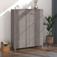 Berkfield Home Shoe Cabinet HAMAR Light Grey 85x40x108 cm Solid Wood Pine | Size: 85 x 40 x 108 cm
