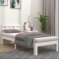 Berkfield Home Bed Frame White Solid Wood 75x190 cm Small Single
