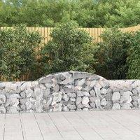 Berkfield Home Arched Gabion Baskets 2 pcs 300x30x60/80 cm Galvanised Iron in Silver