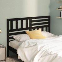 Berkfield Home Bed Headboard Black 146x4x100 cm Solid Wood Pine | Size: 146 x 4 x 100 cm