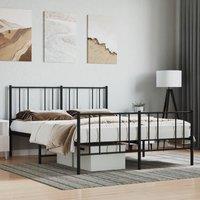 Berkfield Home Metal Bed Frame with Headboard & Footboard Black 140x200 cm