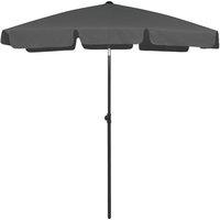 Berkfield Home Beach Umbrella Anthracite 180x120 cm in Black