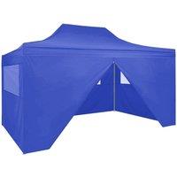 Berkfield Home Professional Folding Party Tent with 4 Sidewalls 3x4 m Steel Blue