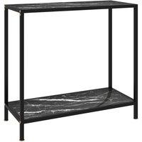 Berkfield Home Console Table Black 80x35x75 cm Tempered Glass | Size: 80 x 35 x 75 cm