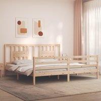 Berkfield Home Bed Frame with Headboard 200x200 cm Solid Wood in Brown