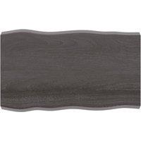 Berkfield Home Table Top Dark Grey 100x60x(2-6) cm Treated Solid Wood Live Edge in Brown