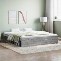 Berkfield Home Bed Frame Grey Sonoma 180x200 cm Super King Size