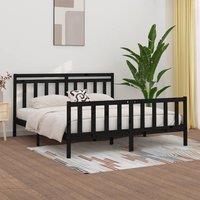 Berkfield Home Bed Frame Black Solid Wood Pine 200x200 cm