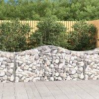 Berkfield Home Arched Gabion Baskets 9 pcs 200x50x80/100 cm Galvanised Iron in Silver