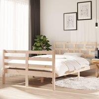 Berkfield Home Bed Frame Solid Wood Pine 120x200 cm in Brown | Size: Small Double