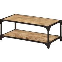 Berkfield Home Coffee Table 90x45x35 cm Solid Rough Mango Wood in Brown | Size: 90 x 45 x 35 cm