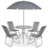 Berkfield Home 6 Piece Outdoor Dining Set Steel & Textilene Grey