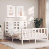 Berkfield Home Bed Frame with Headboard White 120x200 cm Solid Wood