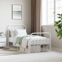Berkfield Home Metal Bed Frame with Headboard & Footboard White 90x200 cm