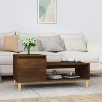 Berkfield Home Coffee Table Brown Oak 100x50x45 cm Engineered Wood | Size: 100 x 50 x 45 cm