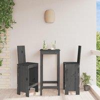 Berkfield Home Bar Stools 2 pcs Grey 40x42x120 cm Solid Wood Pine | Size: 40 x 42 x 120 cm