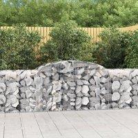 Berkfield Home Arched Gabion Baskets 2 pcs 300x50x80/100 cm Galvanised Iron in Silver