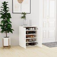 Berkfield Home Shoe Cabinet White 60x35x70 cm Engineered Wood | Size: 60 x 35 x 70 cm