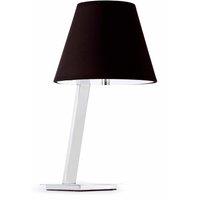 Netlighting Moma 1 Light Table Lamp Chrome White with Black Shade E27 in Grey