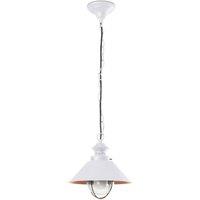 Netlighting Ntica 1 Light Small Outdoor Ceiling Pendant Light White Copper E27