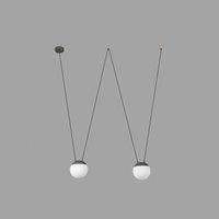 Netlighting Mine 2 Light Ceiling Pendant Wood Dark Grey E27