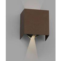 Netlighting Olan Outdoor LED Up Down Wall Lamp Rust Brown 6W 3000K IP54