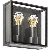 Netlighting Pomo Outdoor Box Wall Lamp Dark Grey 2x E27 IP65