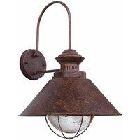 Netlighting Nautica 1 Light Outdoor Small Dome Wall Light Rust Brown E27