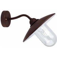 Netlighting Wally 1 Light Outdoor Fisherman Dome Wall Light Rust Brown IP44 E27