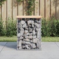 Berkfield Home Garden Bench Gabion Design 33x31x42 cm Solid Wood Pine in Brown | Size: 33 x 31 x 42 cm