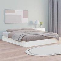 Berkfield Home Bed Frame White 150x200 cm King Size Solid Wood