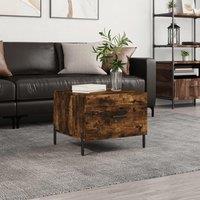 Berkfield Home Coffee Table Smoked Oak 50x50x40 cm Engineered Wood in Brown | Size: 50 x 50 x 40 cm
