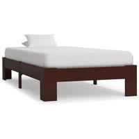 Berkfield Home Bed Frame Dark Brown Solid Pine Wood 90x200 cm