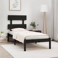 Berkfield Home Bed Frame Black Solid Wood 100x200 cm