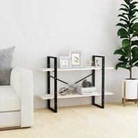 Berkfield Home 2-Tier Book Cabinet White 100x30x70 cm Solid Pine Wood | Size: 100 x 30 x 70 cm