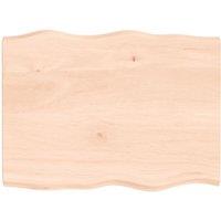 Berkfield Home Table Top 80x60x(2-4) cm Untreated Solid Wood Live Edge in Brown