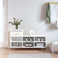 Berkfield Home Shoe Cabinet White 102x36x60 cm Engineered Wood | Size: 102 x 36 x 60 cm